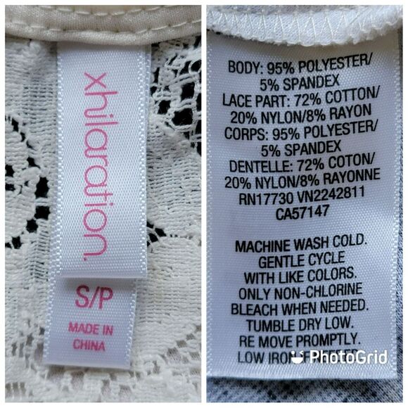 Xhilaration Striped Fit & Flare Dress Juniors Sz S Black Cream Lace Mini Knit - Picture 8 of 8